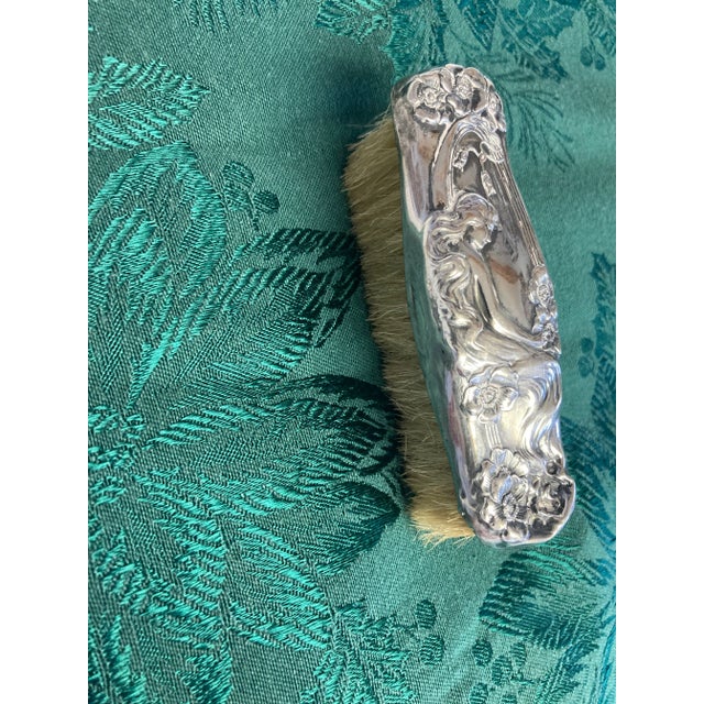 Silver Sterling Silver Antique Clothes Brush - Unger Brothers For Sale - Image 8 of 9