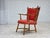 1960s, Scandinavian armchair. Red furniture wool, beech wood. Original good condition: no smells, no stains and stable...