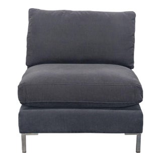 Cb2 Cielo Modern Dark Gray Armless Lounge Chair For Sale
