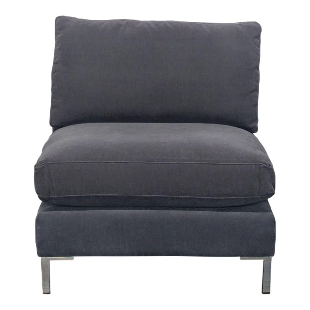 Cb2 Cielo Modern Dark Gray Armless Lounge Chair For Sale