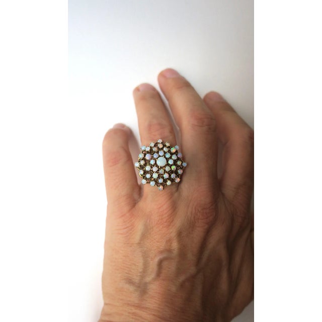 Mid 20th Century Opal and 14kt Gold Cocktail Ring, Circa 1960s For Sale - Image 5 of 10