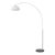 1960s Nova of California Morelli Floor Lamps - 92" Modern Arc Lamp, Satin Nickel Body, Black Marble Base, Lucite Shade, Dimmable For Sale