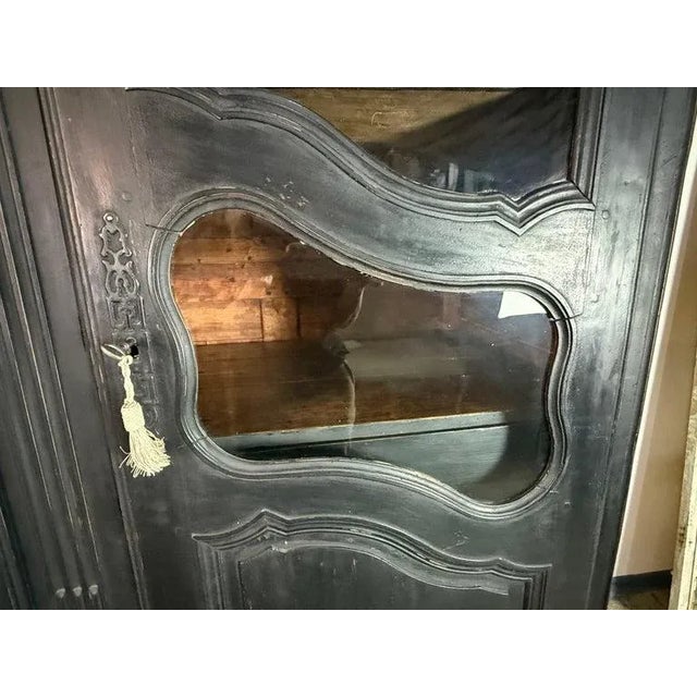 19th Century Napoleon III Painted Armoire, Glass Doors, French Design For Sale - Image 11 of 16
