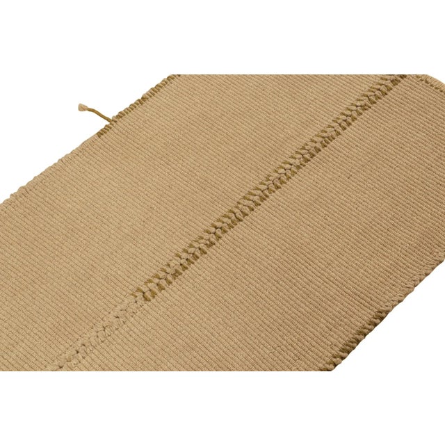 Rug & Kilim Rug & Kilim’s Custom Kilim in Beige-Brown Stripes For Sale - Image 4 of 8