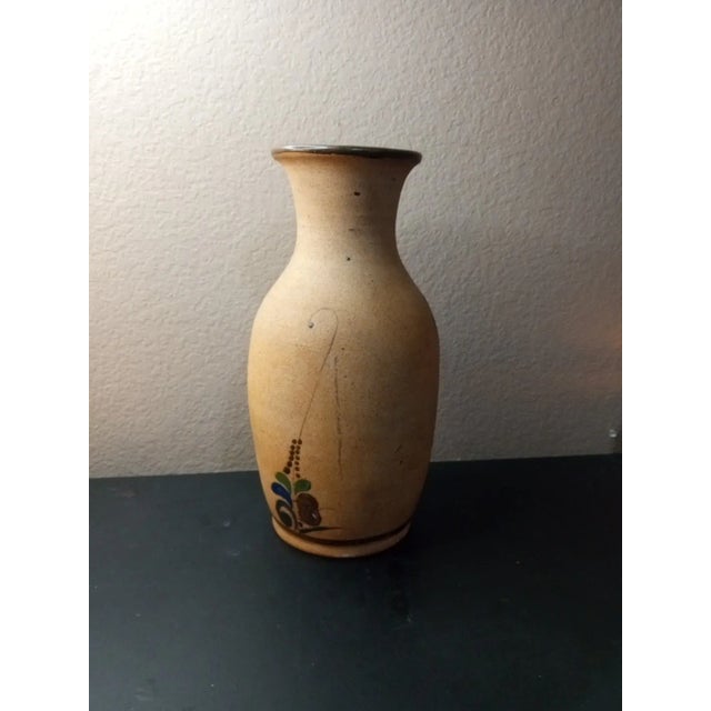 Mexican 1980s Signed Tonala Mexican Folk Art Unglazed Palace Vase For Sale - Image 3 of 8