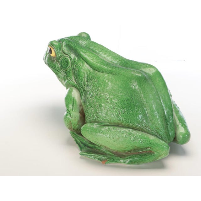 Large Mid Century Modern Italian Pottery Frog Fountain Head For Sale - Image 4 of 12