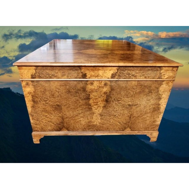 Early 20th Century Spectacular Burled Walnut Partners Desk B & O Railroad For Sale - Image 14 of 18