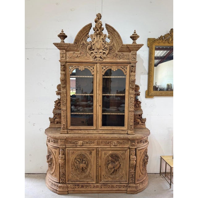 This impressive 19th-century French cabinet is executed in the Louis XIII revival style. Inspired by the solid,...