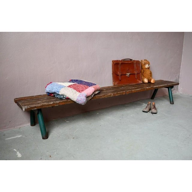 Vintage School Bench, 1960s For Sale - Image 3 of 13