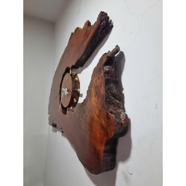 Meteor Through Time – One-of-a-Kind Handcrafted Driftwood Wall Clock Sculpture For Sale - Image 4 of 18