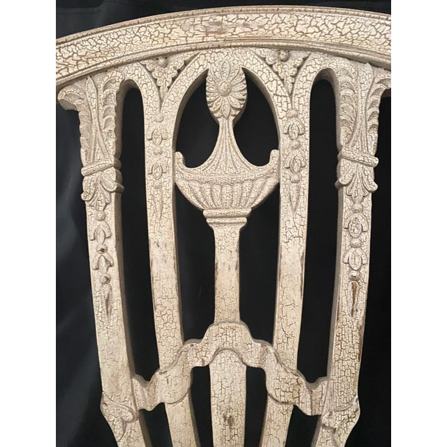 Neoclassical Hepplewhite Style Intricate Shield Back Late 20th Century Set of Six Chairs Excellent Mint Condition For Sale - Image 3 of 18