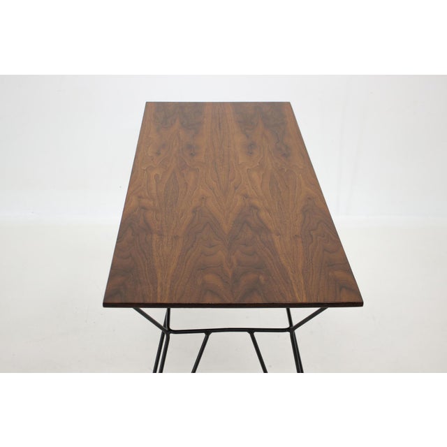 Walnut Veneer Side Table, Czechoslovakia, 1970s For Sale - Image 4 of 12