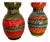 Multi-Color Fat Lava Op Art Pottery Vase attributed to Bay Ceramics, Germany, 1970s, Set of 2 For Sale