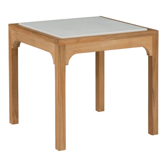 Century Furniture Calla Outdoor Teak Side Table For Sale