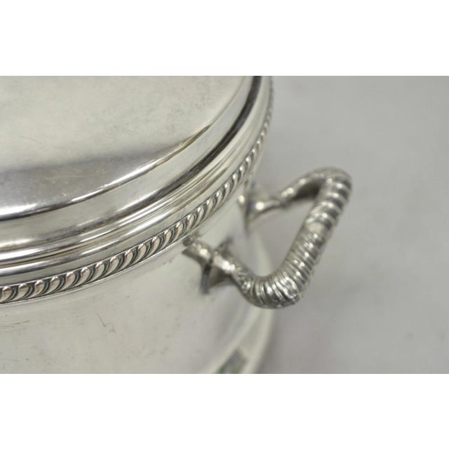 Metal Vintage Fb Rogers English Regency Silver Plated Coat of Arms Covered Ice Bucket For Sale - Image 7 of 17
