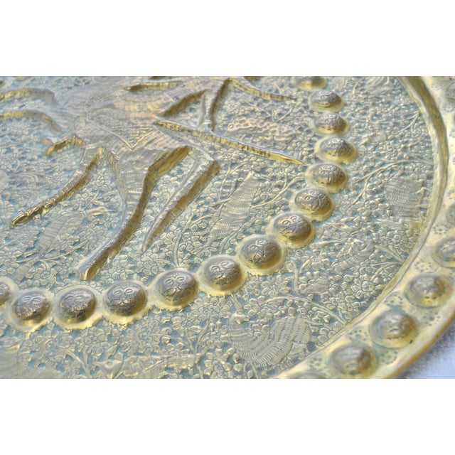 Early 20th Century Hand-Engraved Spanish-Colonial Brass Tray For Sale - Image 11 of 12