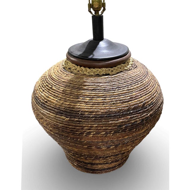 Maitland Smith Substantial Seagrass Table Lamps - A Pair For Sale In West Palm - Image 6 of 14