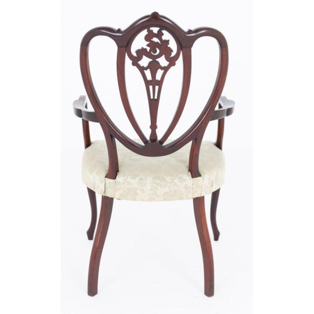 Hepplewhite Revival Mahogany Armchair with Seat Chair, 1890s For Sale - Image 5 of 6