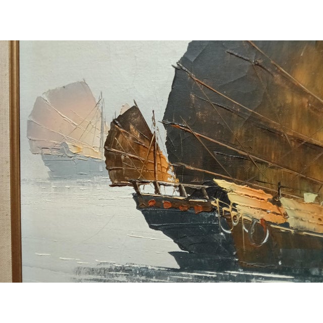 1950s Edward Burton "Arabian Sails" Original Painting For Sale - Image 4 of 4