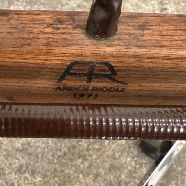 Arden Riddle 1971 Oak Swivel Rocking Mid Century Office Chair on Casters For Sale - Image 11 of 12