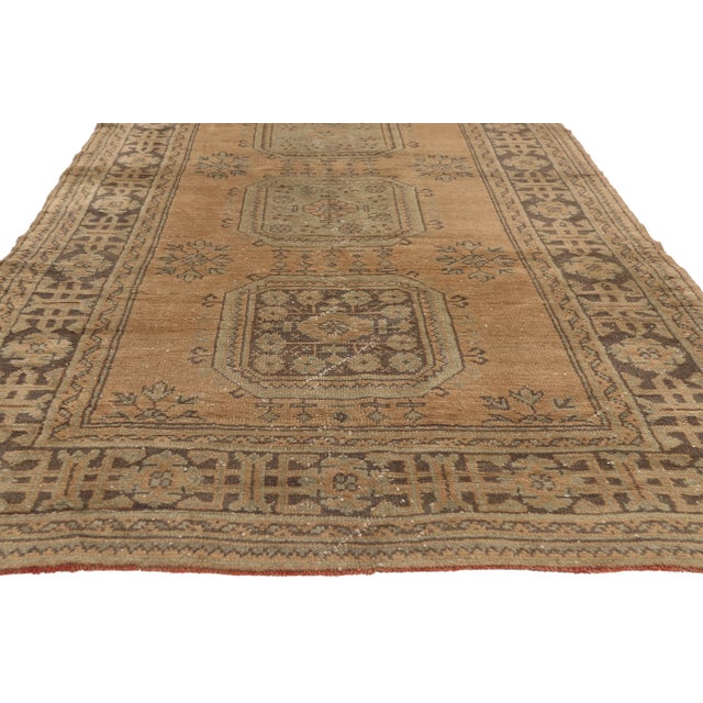 Vintage Turkish Oushak Rug, 04'10 X 12'03 For Sale - Image 4 of 11