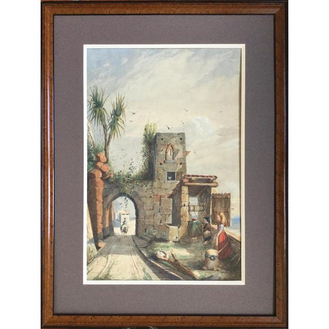 Nicolas Renie, The animated well, 1851, Watercolor For Sale - Image 8 of 8