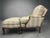 French Ethan Allen Bergère Lounge Chair and Ottoman in Neutral Stripe, Featherblend Cushion For Sale - Image 3 of 11