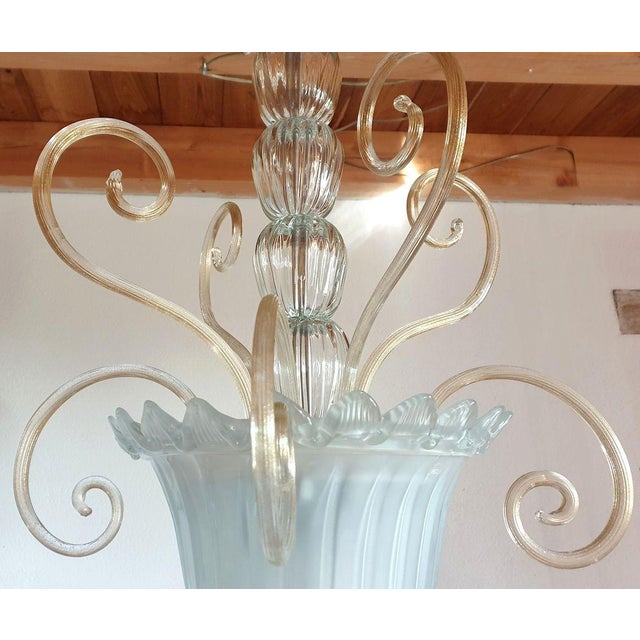 Glass White Murano Glass Neoclassical Lantern 1960s For Sale - Image 7 of 11