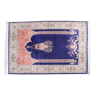 Large Blue Kerman Rug For Sale