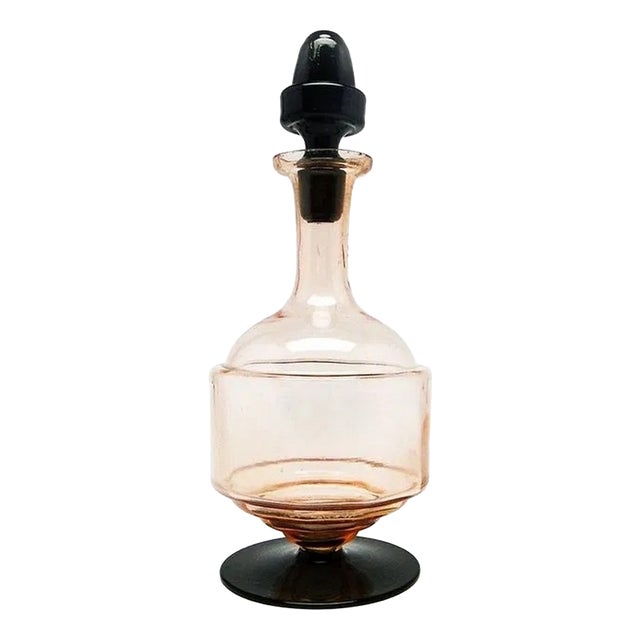 Vintage Art Deco Carafe from Hortensja Glassworks, Poland, 1950s For Sale