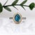 4.1Ct Blue Zircon Ring With Diamond Accents: Solid 14k Dual Gold, Oval 9x7mm, Size 6.75 For Sale - Image 4 of 8