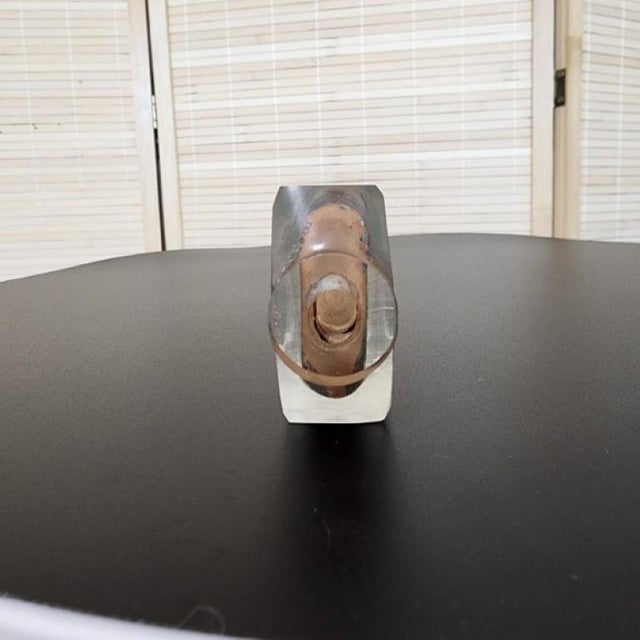 1980s Vintage Signed Chinese Reverse-Painted Art Glass Snuff Bottle For Sale - Image 5 of 9