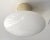 Italian flush mount with Glossy White Murano glass shade and solid brass frame in Lacquered Polished Brass finish / Made...