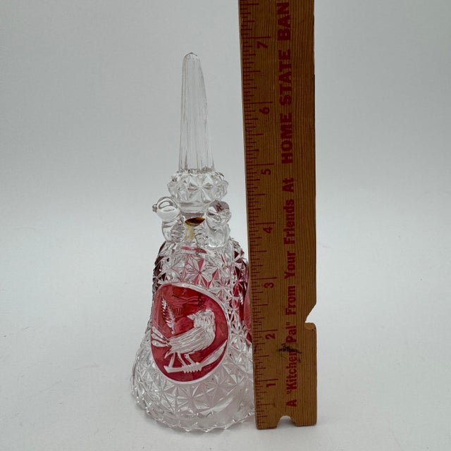 1960s Byrdes Collection 6" Bell by Hofbauer 24% Lead Crystal For Sale - Image 5 of 7