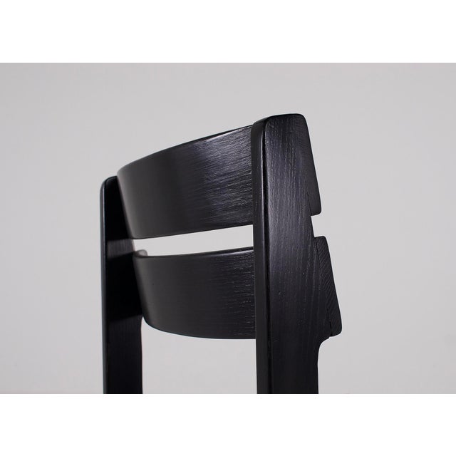 Brutalist Black Chairs, 1970s, Set of 6 For Sale - Image 6 of 12