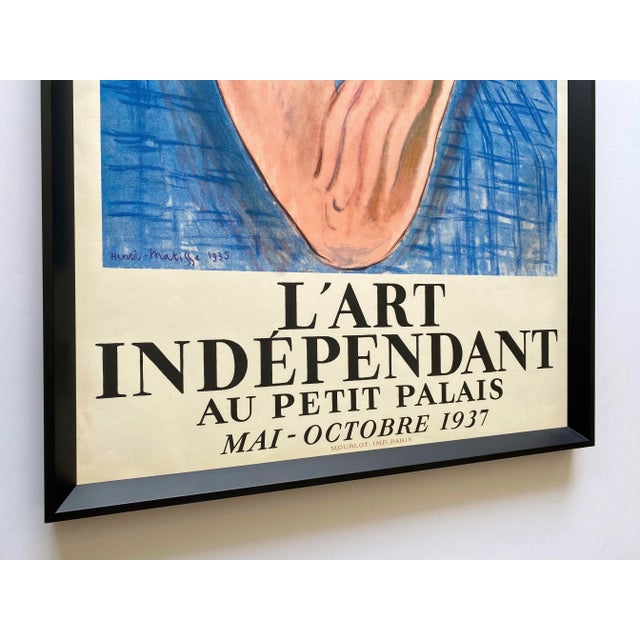 Wood Henri Matisse Vintage 1937 Mourlot Fine Art Lithograph Print Framed Landmark French Exhibition Poster " Le Reve " 1935 For Sale - Image 7 of 13