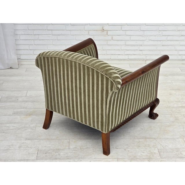 Danish Armchair in Furniture Velour and Teak Wood, 1950s For Sale - Image 9 of 15