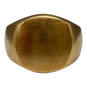 Designer David Yurman Signet Ring 18kt Yellow Gold Size 5 With Pouch
