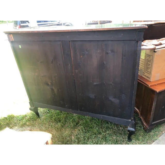 Antique Victorian Style Partial Ebonized Inlaid Wood Side Cabinet For Sale - Image 4 of 12