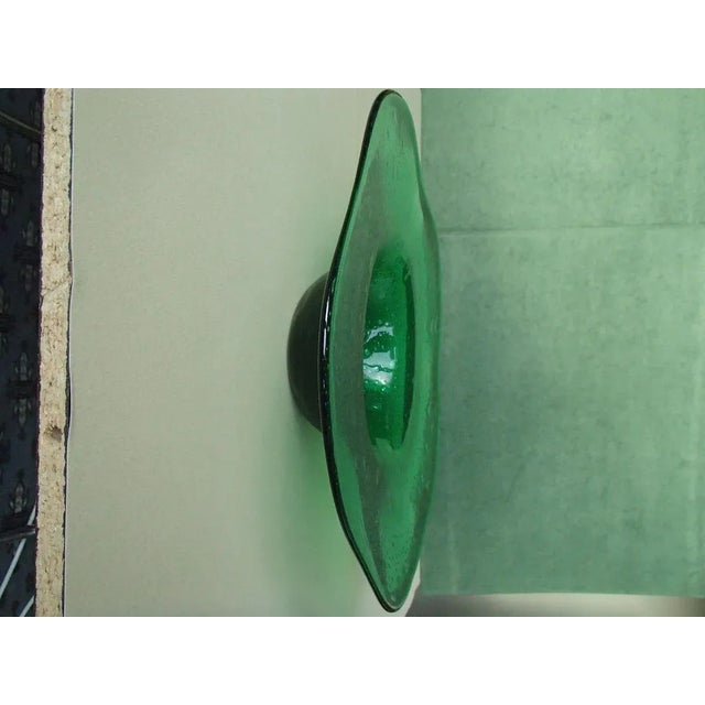 Vintage Green Glass Bowl, 1960s For Sale - Image 9 of 15