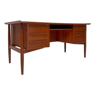 Mid-Century Danish Teak Writing Desk by Arne Vodder for H. P. Hansen, 1960s For Sale