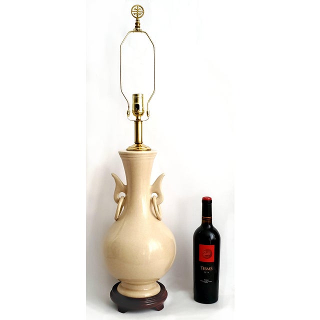 Chelsea House Inc Lamp Chinese Crackled Porcelain - Restored For Sale - Image 4 of 11