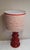 Large Vintage German Table Lamp with Red Ceramic Base and Handmade Fabric Shade from Lamplove, 1970s For Sale - Image 3 of 10