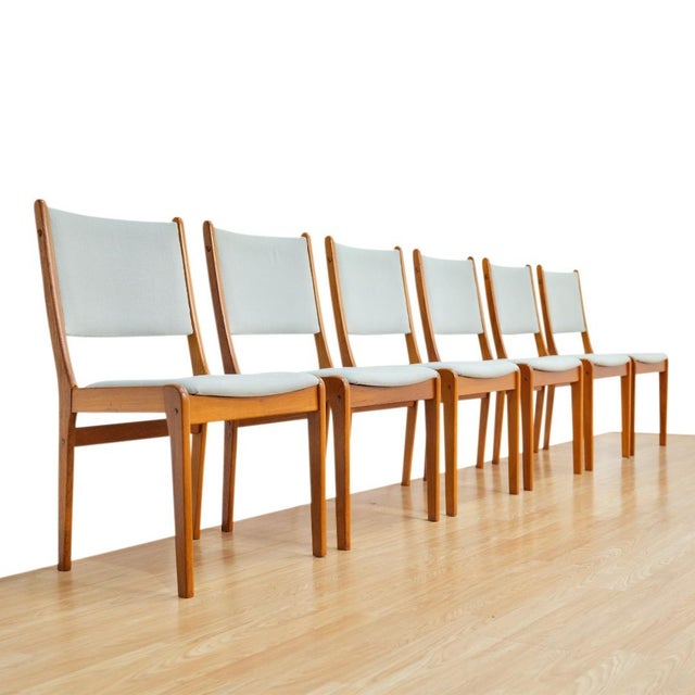 1970s Set of Six Mid Century Danish Teak Dining Chairs For Sale - Image 5 of 11
