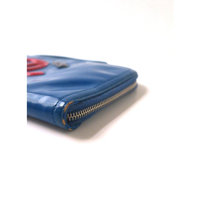 Chanel Handbag Clutch Leather With Wrist Strap, Cobalt Blue, Circa 2010s For Sale - Image 14 of 15
