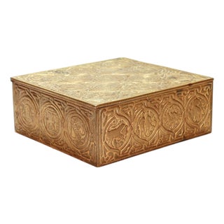 Tiffany Studios Zodiac Pattern Gilt Bronze Cigar Humidor or Table Box No. 1655 For Sale