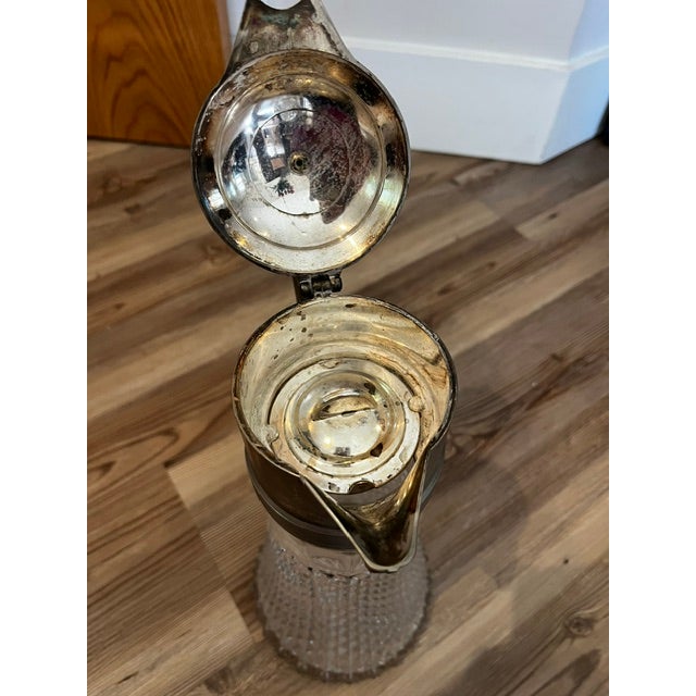 Vintage Cut Crystal and Silver Plated Claret Jug For Sale - Image 16 of 16