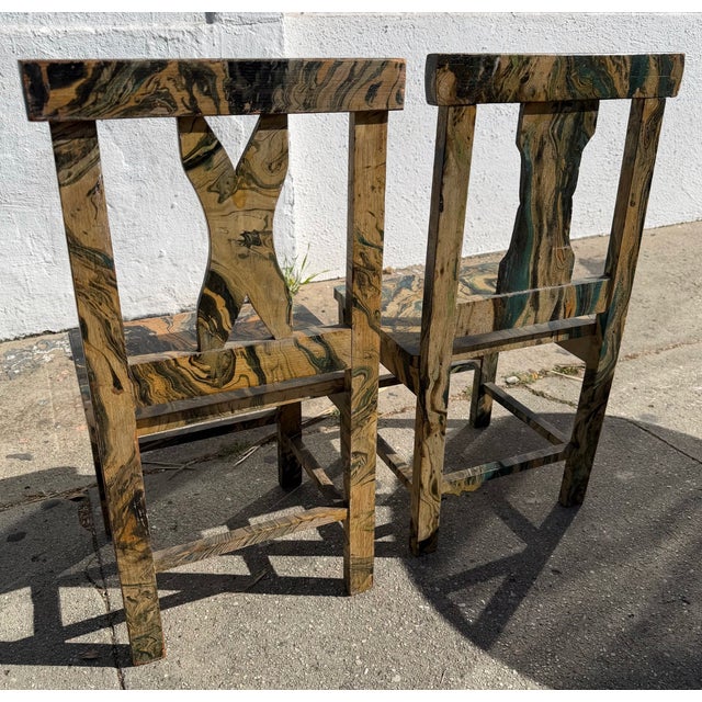 Vintage Marble Paper Kids Table and Chair Set For Sale In Los Angeles - Image 6 of 12