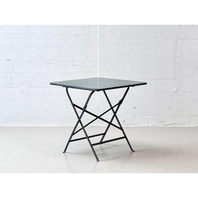 Vintage Folding Table in Metal with Cast Iron Frames, 1950s For Sale - Image 16 of 16