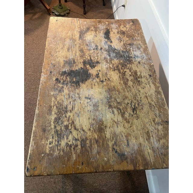 Late 18th Century Late 18th Century Primitive Farmhouse Tavern Utility Table With Drawer For Sale - Image 5 of 9